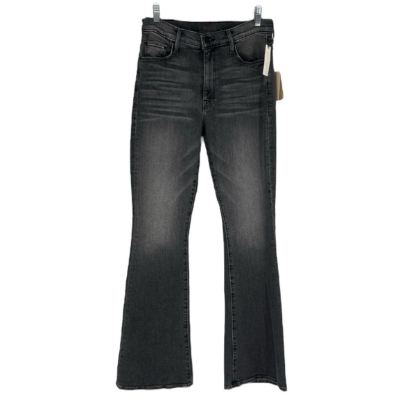 Mother The Weekender Dark Denim High Waist Flare Jeans in Wanted Black 30 NWT